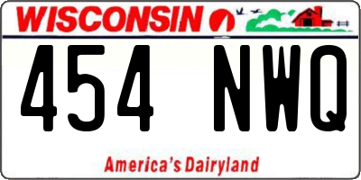 WI license plate 454NWQ