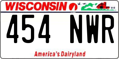 WI license plate 454NWR