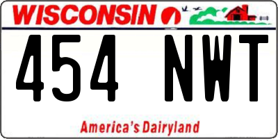 WI license plate 454NWT