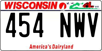 WI license plate 454NWV