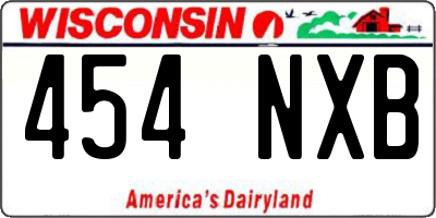 WI license plate 454NXB