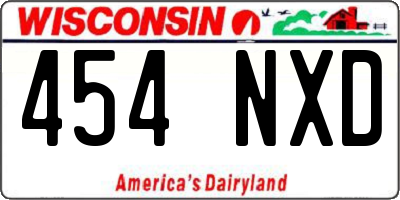 WI license plate 454NXD
