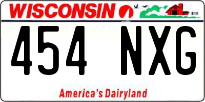 WI license plate 454NXG