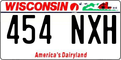WI license plate 454NXH