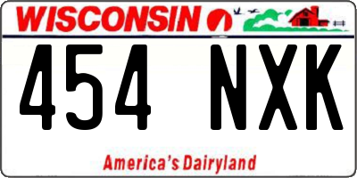 WI license plate 454NXK