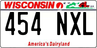 WI license plate 454NXL