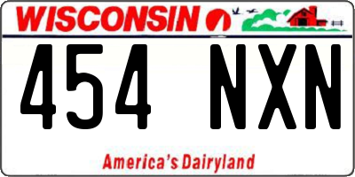 WI license plate 454NXN