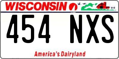 WI license plate 454NXS
