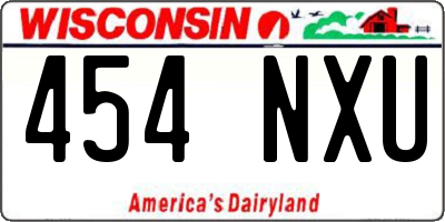 WI license plate 454NXU