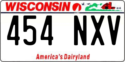 WI license plate 454NXV