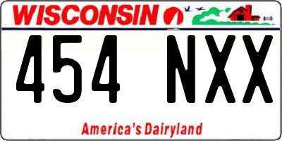 WI license plate 454NXX