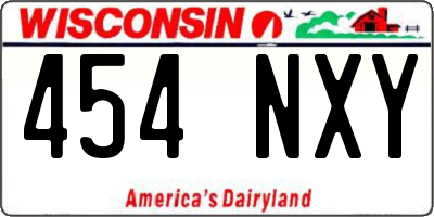 WI license plate 454NXY