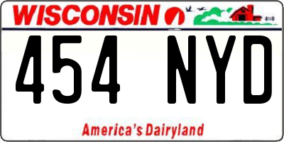 WI license plate 454NYD