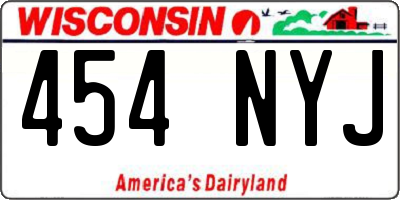 WI license plate 454NYJ