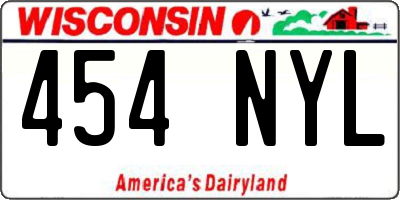 WI license plate 454NYL