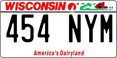 WI license plate 454NYM