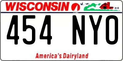 WI license plate 454NYO