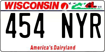 WI license plate 454NYR