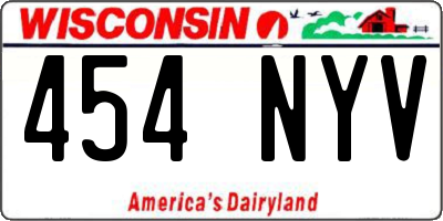WI license plate 454NYV