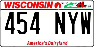 WI license plate 454NYW