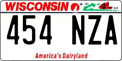 WI license plate 454NZA