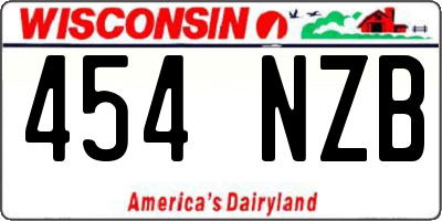 WI license plate 454NZB