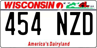 WI license plate 454NZD