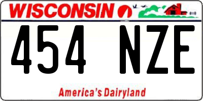 WI license plate 454NZE