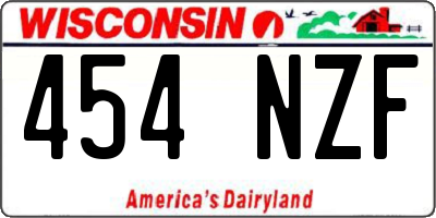 WI license plate 454NZF