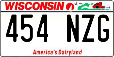 WI license plate 454NZG