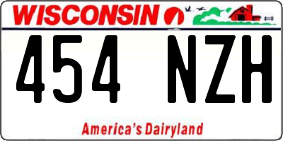 WI license plate 454NZH