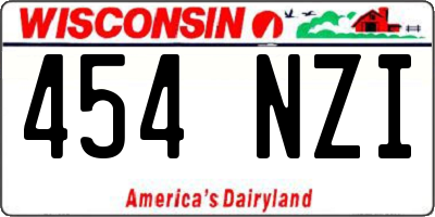 WI license plate 454NZI