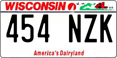 WI license plate 454NZK