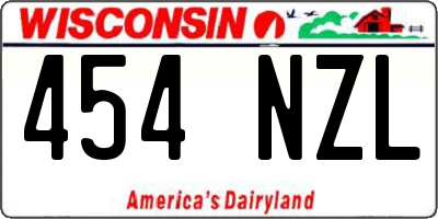 WI license plate 454NZL