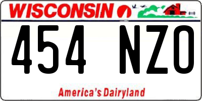 WI license plate 454NZO