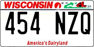 WI license plate 454NZQ