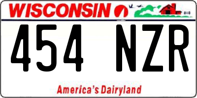 WI license plate 454NZR