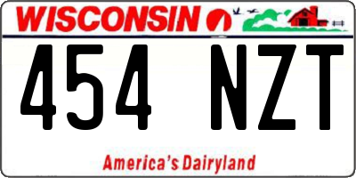 WI license plate 454NZT