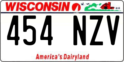 WI license plate 454NZV