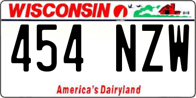 WI license plate 454NZW
