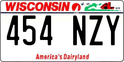 WI license plate 454NZY