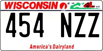 WI license plate 454NZZ