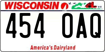WI license plate 454OAQ