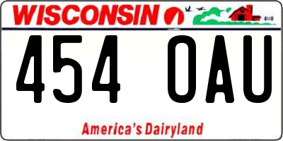 WI license plate 454OAU