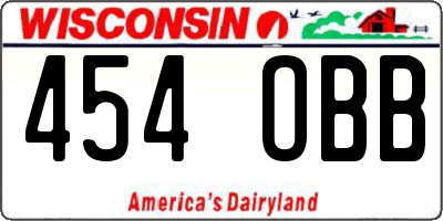WI license plate 454OBB