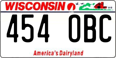WI license plate 454OBC