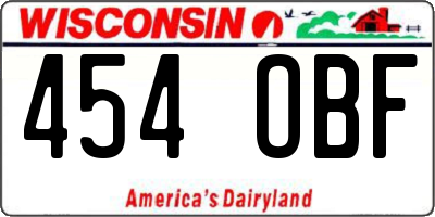 WI license plate 454OBF