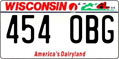 WI license plate 454OBG