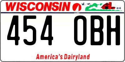WI license plate 454OBH