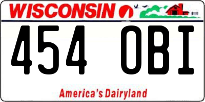 WI license plate 454OBI